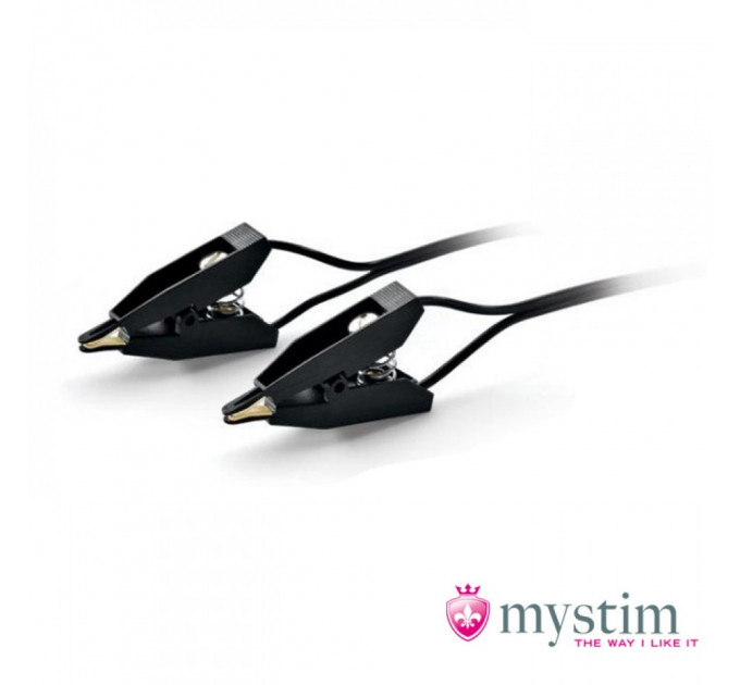 Зажимы для сосков с электростимуляцией Mystim, черные, 4 см