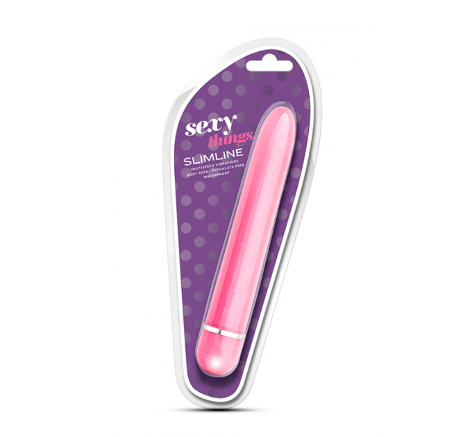 Вибромассажер классический Blush Sexy Things Slimline Vibe многоскоростной, розовый