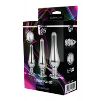 DT21874 набір анальних пробок конічної форми Dream Toys GLEAMING LOVE PLEASURE SET SILVER