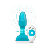 Анальная пробка с вибрацией и вращающимися шариками Rimming Petite B-Vibe, с пультом, бирюзовая