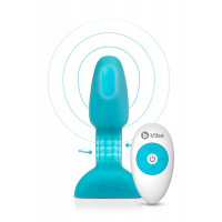 Анальная пробка с вибрацией и вращающимися шариками Rimming Petite B-Vibe, с пультом, бирюзовая Анальная пробка с вибрацией и вращающимися шариками Rimming Petite B-Vibe, с пультом, бирюзовая