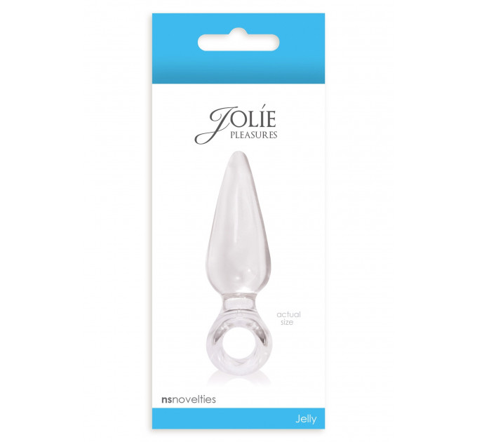 Анальная пробка со стоппером в виде кольца NS Novelties Jolie Pleasures Jelly Plug, прозрачный, Mini