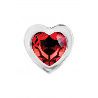 Анальна пробка скляна M ADAM ET EVE RED HEART GEM GLASS PLUG MEDIUM