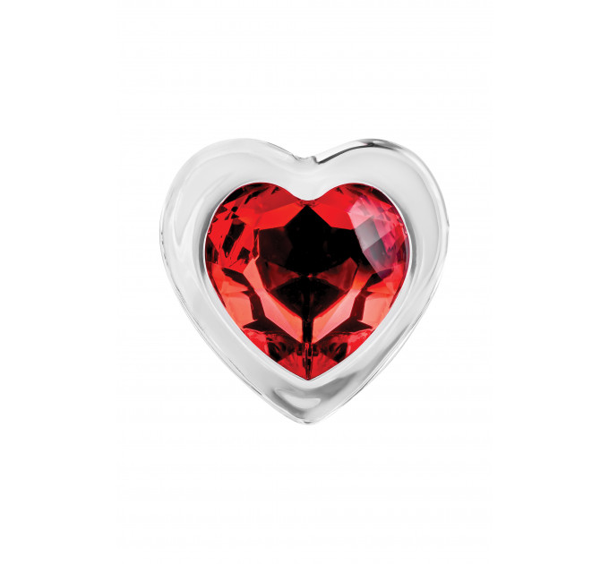 Анальная пробка стеклянная размер M ADAM ET EVE RED HEART GEM GLASS PLUG MEDIUM