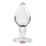 Анальная пробка стеклянная размер M ADAM ET EVE RED HEART GEM GLASS PLUG MEDIUM