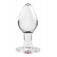 Анальная пробка стеклянная размер M ADAM ET EVE RED HEART GEM GLASS PLUG MEDIUM