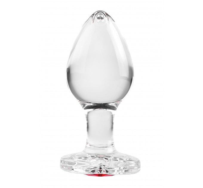 Анальная пробка стеклянная размер M ADAM ET EVE RED HEART GEM GLASS PLUG MEDIUM