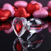 Анальная пробка стеклянная размер M ADAM ET EVE RED HEART GEM GLASS PLUG MEDIUM