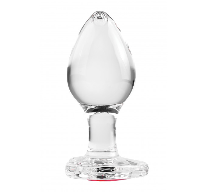 Анальная пробка стеклянная размер M ADAM ET EVE RED HEART GEM GLASS PLUG MEDIUM