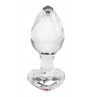 Анальна пробка скляна M ADAM ET EVE RED HEART GEM GLASS PLUG MEDIUM