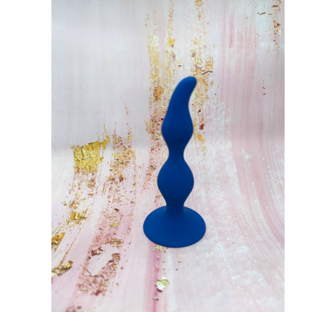 Анальная пробка волна Loveshop Blue 12.5 см*3 см