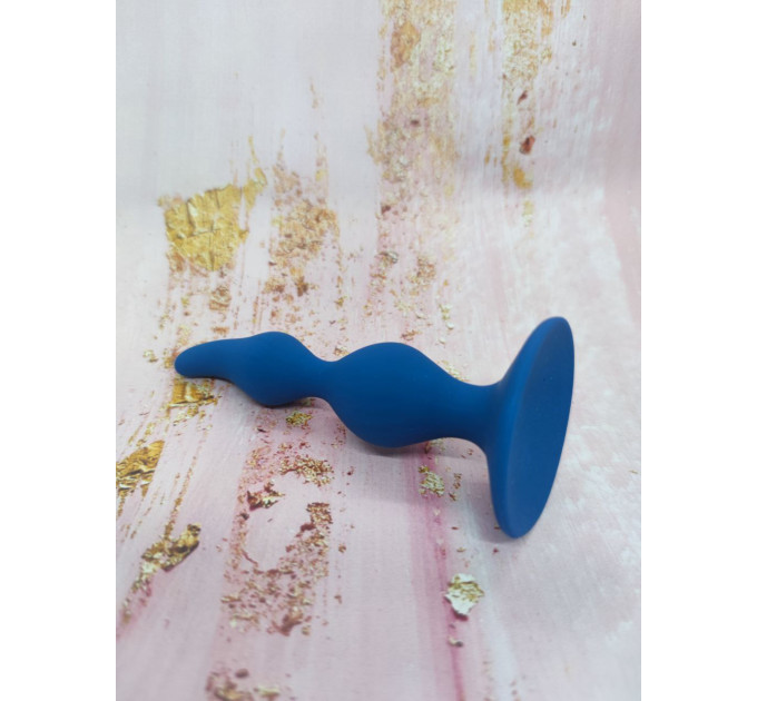 Анальная пробка волна Loveshop Blue 12.5 см*3 см