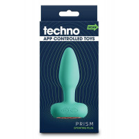 Анальная смарт вибро-пробка со стопером NS Novelties Techno Prism зеленая