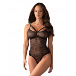 Боди Obsessive 818-TED-1 черный с вышивкой S/M