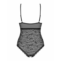 Боди Obsessive 818-TED-1 черный с вышивкой S/M
