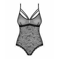 Боди Obsessive 818-TED-1 черный с вышивкой S/M