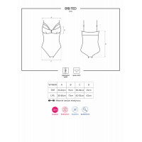 Боди Obsessive 818-TED-1 черный с вышивкой S/M