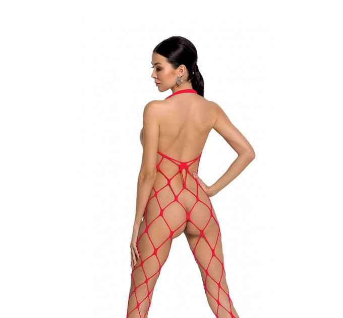 Бодистокинг крупная сетка Passion BS091 red, S/L