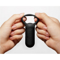 Эрекционное кольцо с вибрацией SVR Plus Tenga, силиконовое, черное, 9.7 х 3.8 см