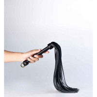 Флоггер (плетка) итальянская кожа UPKO с позолотой, черный