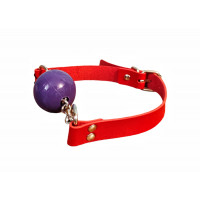 Кляп-кулька силіконова з ланцюжком, фіолетовий М DS Fetish