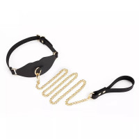 Кляп силіконовий з повідцем на ланцюжку Roomfun чорний