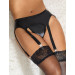 Комплект пояс для панчіх з трусиками StarNight, чорний, L