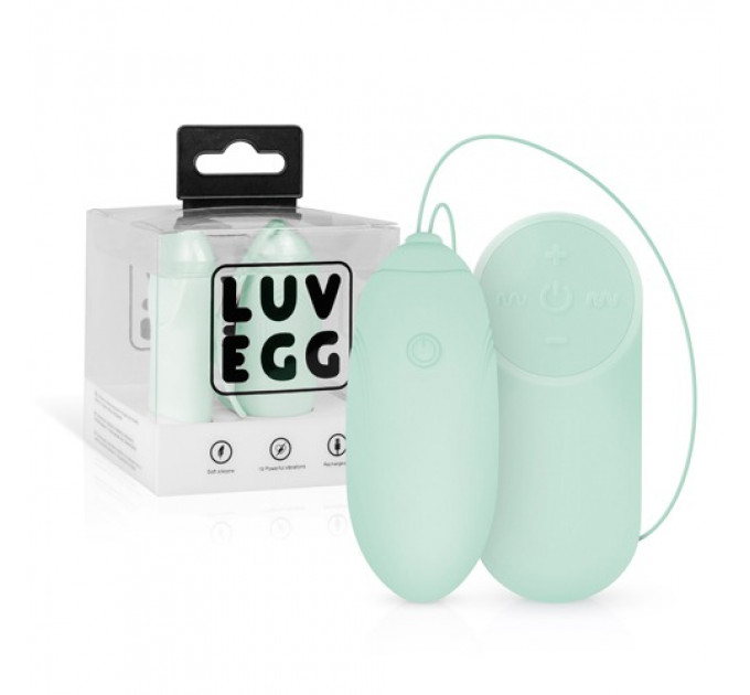 Виброяйцо с дистанционным пультом Luv Egg, силиконовое, зеленое, 6.5 х 3.5 см