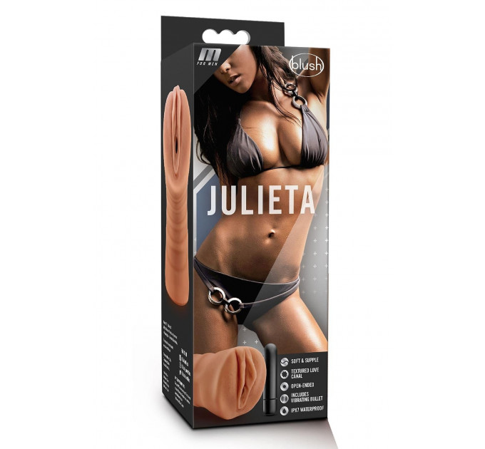 Мастурбатор реалистичный Blush Julieta c вибрирующей пулей, бежевый
