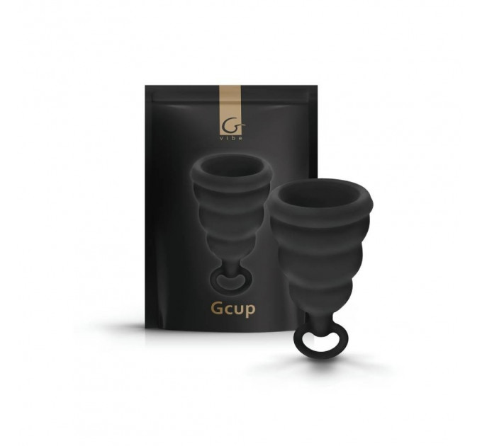 Менструальная чаша Gcup Gvibe, S, черная, 6 х 3.5 см