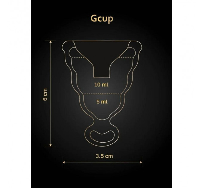 Менструальная чаша Gcup Gvibe, S, черная, 6 х 3.5 см