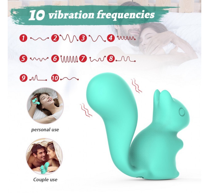 Міні-вібратор кліторальний Every Night Toys Debbie у формі білочки білий, 10 режимів вібрації