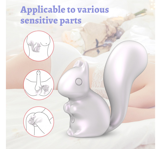 Мини-вибратор клиторальный Every Night Toys Debbie в форме белочки белый, 10 режимов вибрации