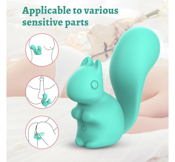 Міні-вібратор кліторальний Every Night Toys Debbie у формі білочки білий, 10 режимів вібрації