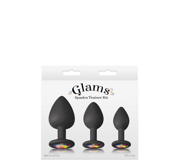 Набір анальних пробок силікон NS Novelties GLAMS SPADES TRAINER KIT BLACK