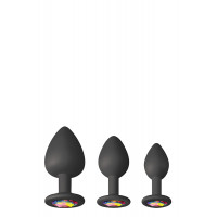 Набір анальних пробок силікон NS Novelties GLAMS SPADES TRAINER KIT BLACK