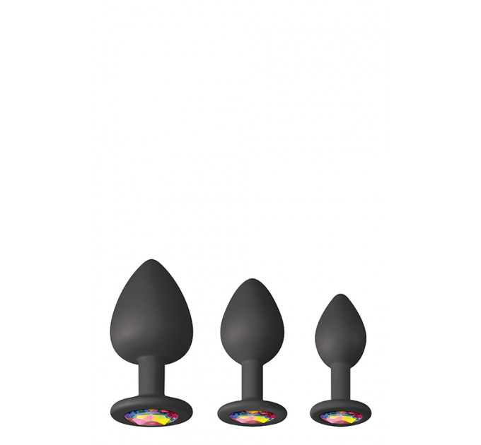 Набір анальних пробок силікон NS Novelties GLAMS SPADES TRAINER KIT BLACK
