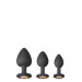 Набір анальних пробок силікон NS Novelties GLAMS SPADES TRAINER KIT BLACK