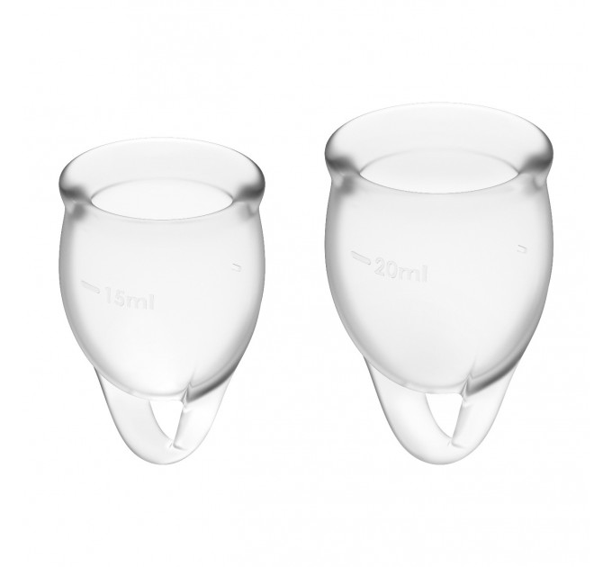 Набір менструальних чаш Satisfyer Feel Confident Menstrual Cup 15 мл та 20 мл, прозорі