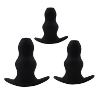 Набір анальних тунелів Chisa Black Mont Rippled Anal Juicer Kit, чорний