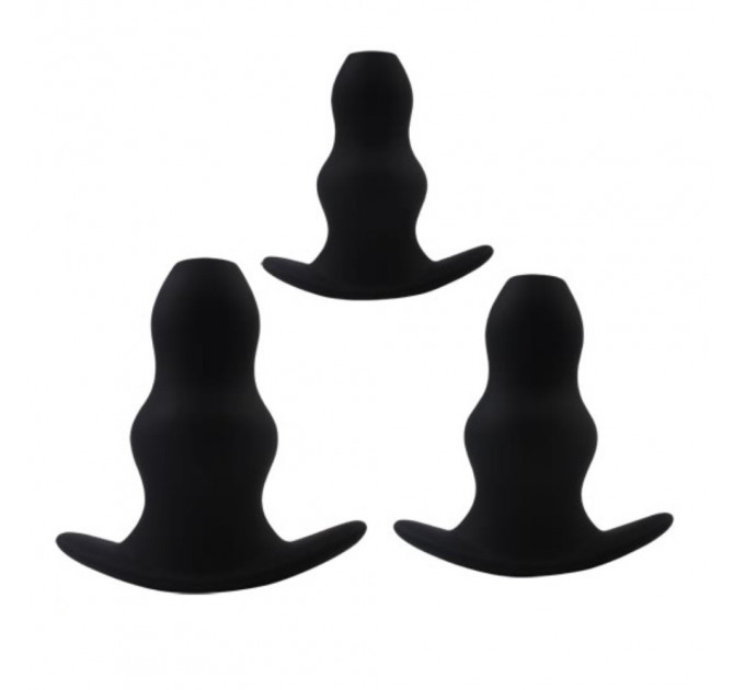 Набір анальних тунелів Chisa Black Mont Rippled Anal Juicer Kit, чорний