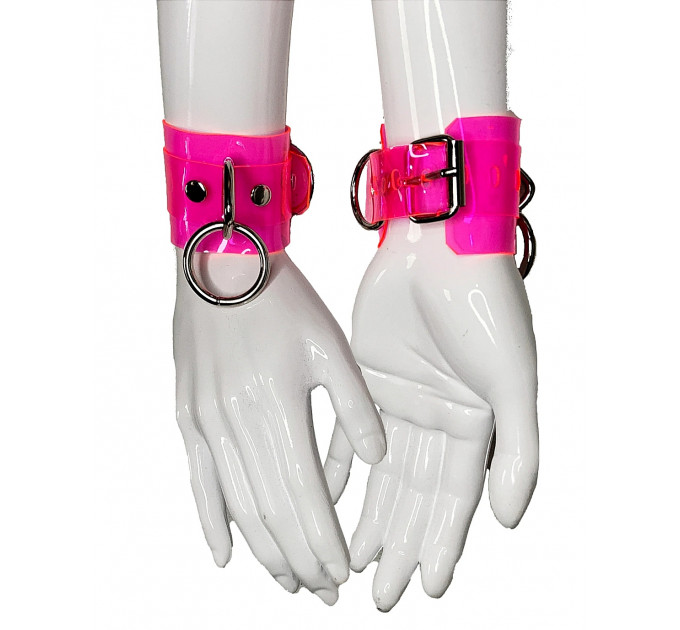Наручники DS Fetish Handcuffs transparent, розовый
