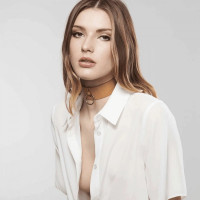 Ошейник MAZE - Wide Choker Brown