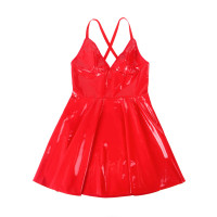Сукня з чокером, глянсова Star Night Wet Look з імітацією вінілу, червона, M