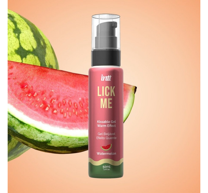 Їстівний гель зі смаком кавуна Intt Lick Me Watermelon та зігріваючим ефектом, 50 мл