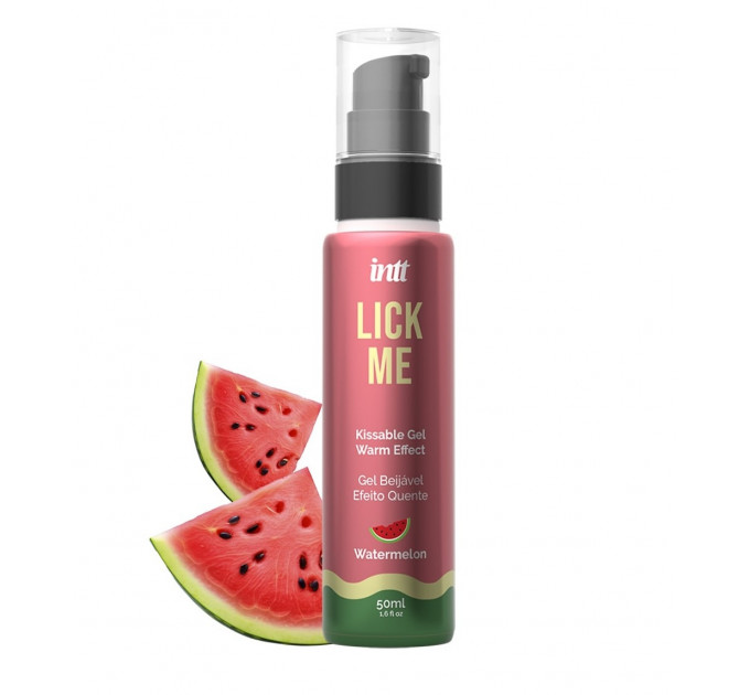 Їстівний гель зі смаком кавуна Intt Lick Me Watermelon та зігріваючим ефектом, 50 мл
