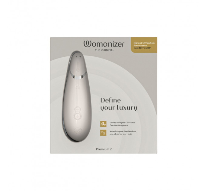 Вакуумний кліторальний стимулятор Womanizer Premium 2 Gray