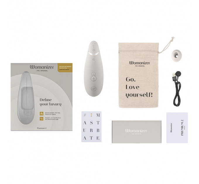Вакуумний кліторальний стимулятор Womanizer Premium 2 Gray