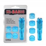 Вибратор клиторальный с насадками Chisa Hi-Basic, голубой