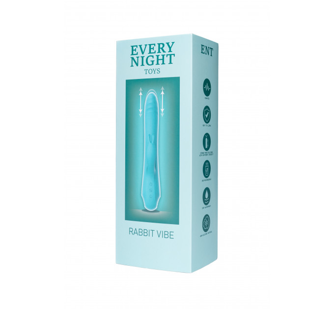 Вибратор-кролик с фрикциями Every Night Toys для точки G, голубой